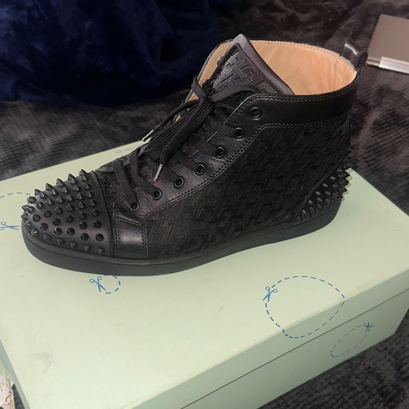 Christian Louboutin Black Spiked Sneakers - Picture 1 of 3
